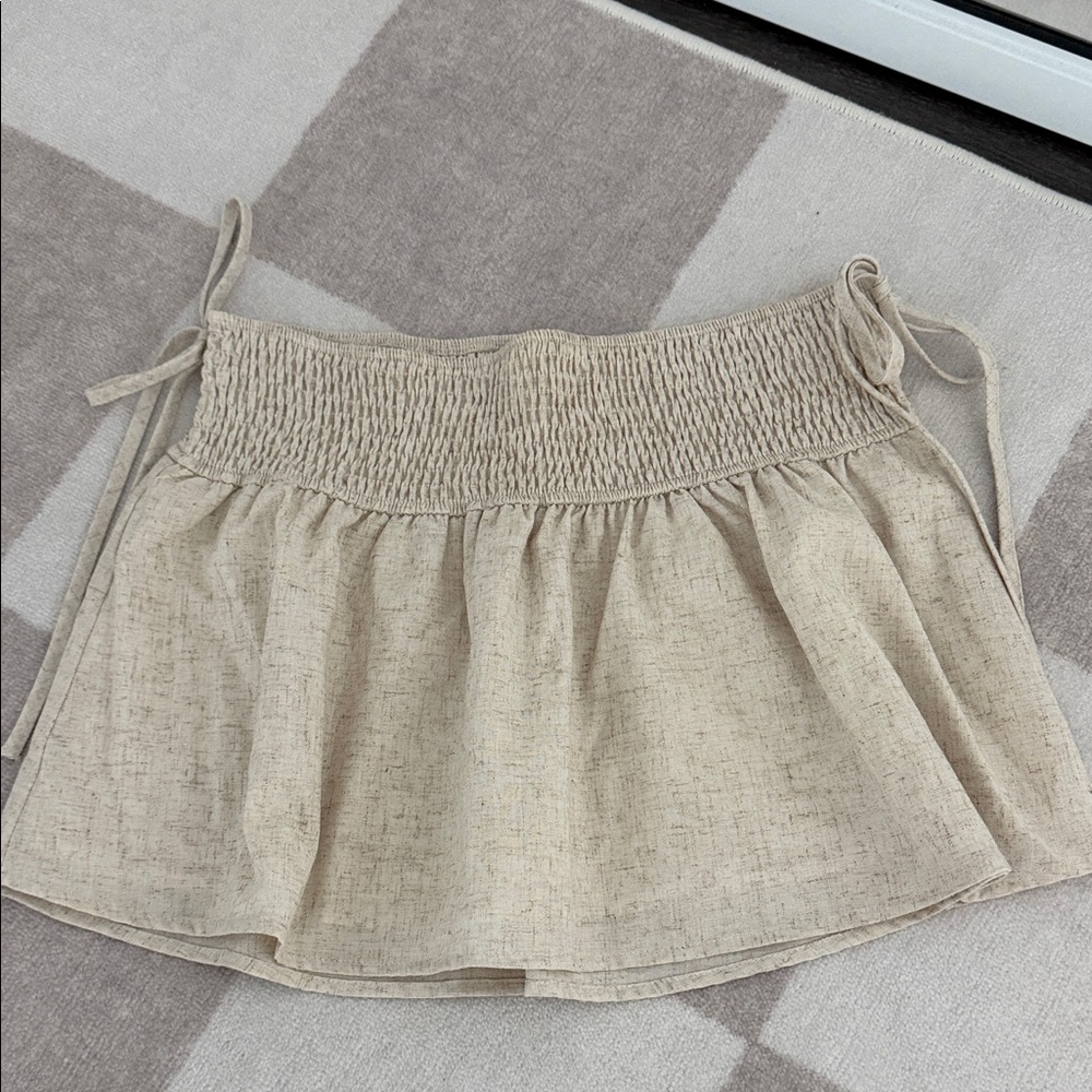 Linen Blend Mini Skirt
